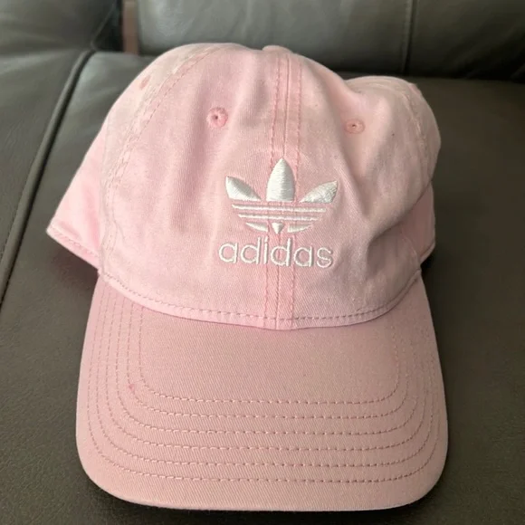 baby pink adidas hat